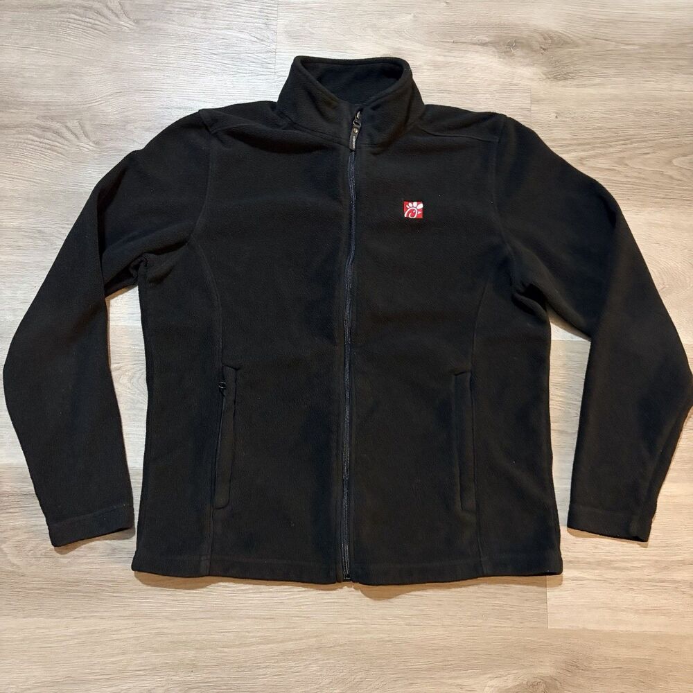Oobe Chick-fil-A Staff Black Full Zip Logo Fleece Jacket Mens Size Medium